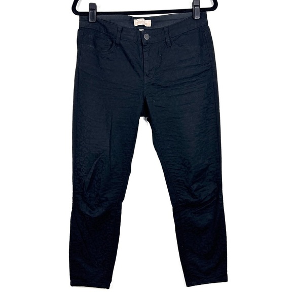 BANANA REPUBLIC skinny fit black metallic cheetah print texture slacks H22 - Picture 2 of 7